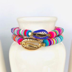 Shell Polymer Colorful Beaded Bracelet-108,109